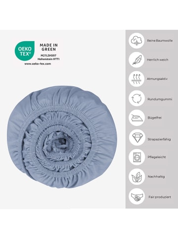 Schiesser Dżersejowe prześcieradło w kolorze błękitnym z gumką