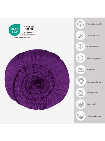 Schiesser Dżersejowe prześcieradło w kolorze fioletowym na gumce
