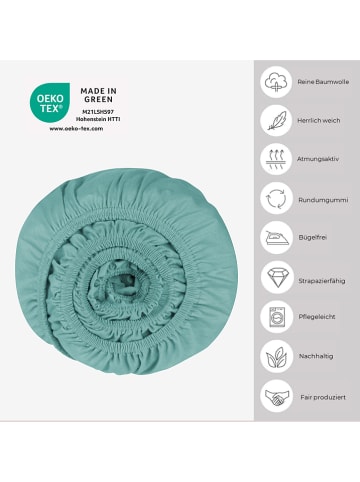 Schiesser Jersey-Spannbettlaken in Türkis