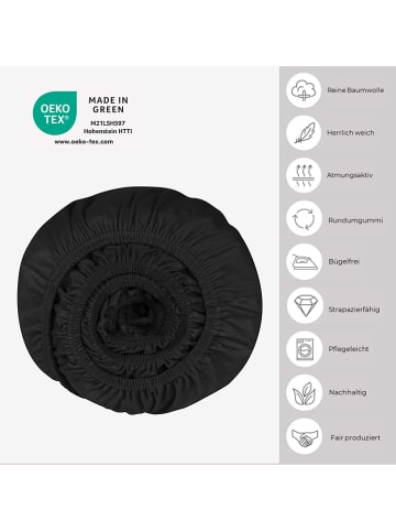 Schiesser Dżersejowe prześcieradło w kolorze czarnym na gumce
