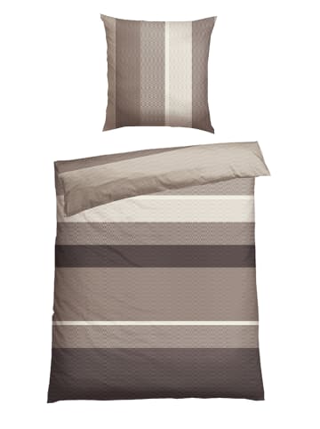 Schiesser Renforcé beddengoedset "Endy" grijs/bruin/wit