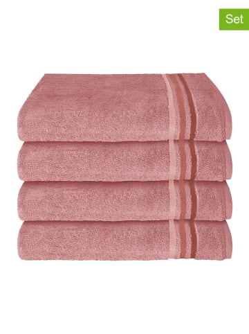 Schiesser Ręczniki (4 szt.) "Skyline" w kolorze jasnoróżowym do rąk