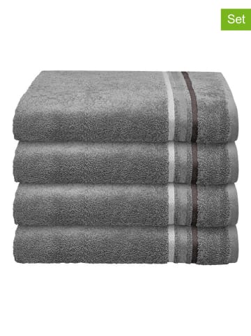 Schiesser 4-delige set: handdoeken "Skyline" antraciet
