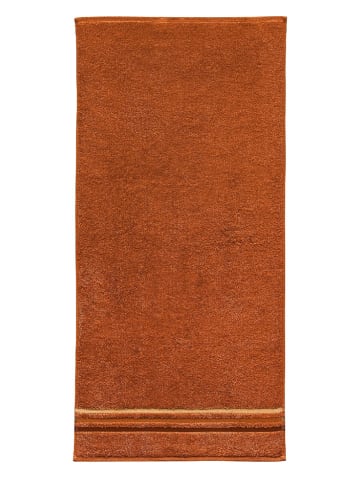 Schiesser 2-delige set: badhanddoeken ''Skyline'' terracotta