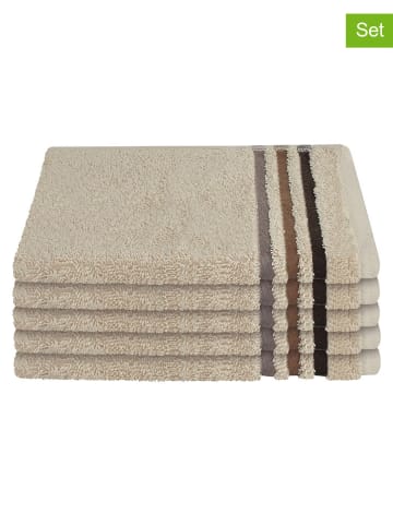 Schiesser 5er-Set: Gästehandtücher ''Skyline'' in Creme