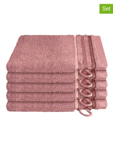 Schiesser 5er-Set: Waschhandschuhe "Skyline" in Rosa