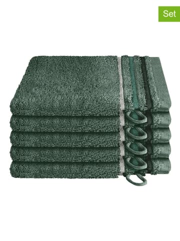 Schiesser 5-delige set: washandjes "Skyline" groen