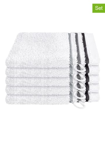 Schiesser 5-delige set: washandjes "Skyline" wit