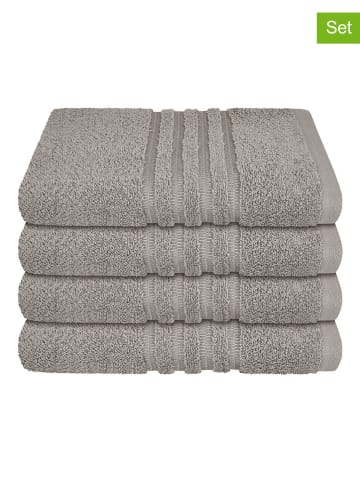 Schiesser 4-delige set: handdoeken "Milano" lichtgrijs