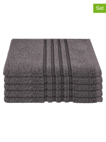 Schiesser 5-delige set: gastendoeken ''Milano'' antraciet