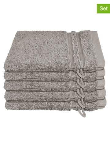 Schiesser 5er-Set: Waschhandschuhe ''Milano'' in Grau