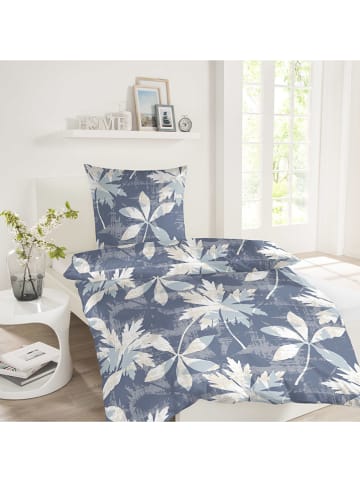 Schiesser Renforcé beddengoedset "Luca" blauw/crème