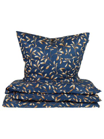 Schiesser Renforcé-Bettwäsche-Set "Liliebeth" in Dunkelblau/ Beige