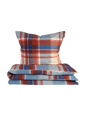 Schiesser Fijnbiber beddengoedset "Solange" blauw/rood