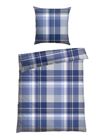Schiesser Feinbiber-Bettwäsche-Set "Todd" in Blau