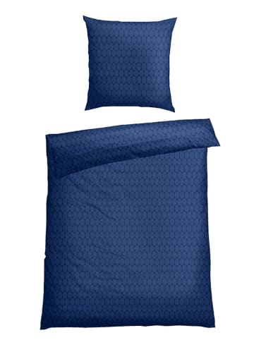 Schiesser Fijnbiber beddengoedset "Drops" blauw