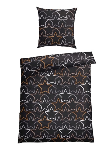 Schiesser Feinbiber-Bettwäsche-Set "Lizzy" in Dunkelgrau