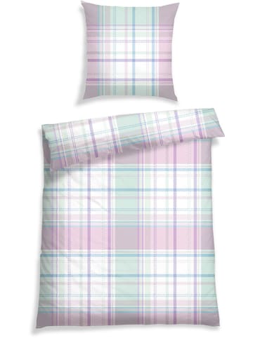 Schiesser Renforcé-Bettwäsche-Set "Colin" in Rosa/ Grün
