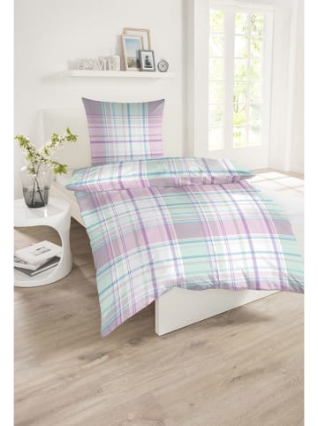 Schiesser Komplet pościeli renforcé "Colin" w kolorze jasnoróżowo-zielonym