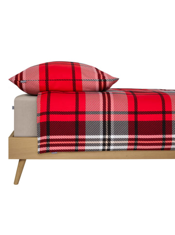 Schiesser Fijnbiber beddengoedset "Borro" rood/zwart