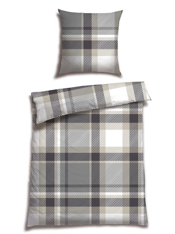 Schiesser Fijnbiber beddengoedset "Setta" grijs