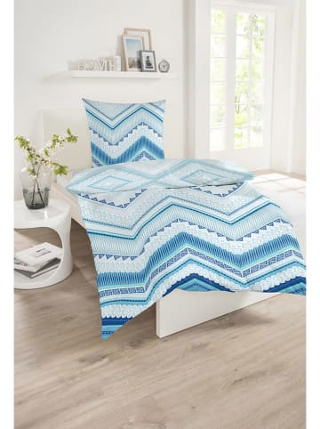 Schiesser Komplet pościeli renforcé "Aria" w kolorze niebieskim