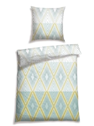 Schiesser Renforcé beddengoedset "Roji" groen/lichtblauw