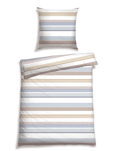 Schiesser Renforcé beddengoedset "Mervyn Mervyn" lichtbruin/lichtblauw