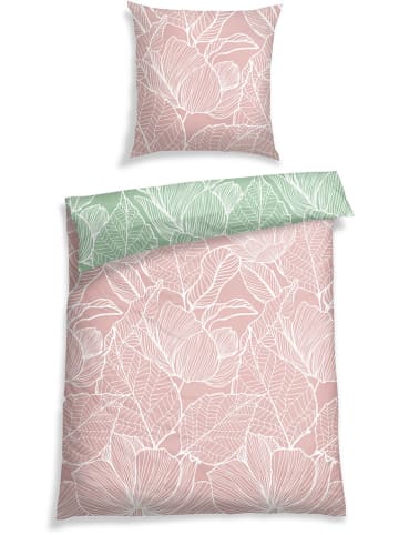Schiesser Renforcé-Bettwäsche-Set "Yola" in Rosa/ Grün