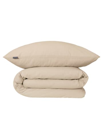 Schiesser Seersucker-Bettwäsche-Set "Laura" in Taupe