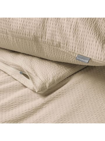 Schiesser Seersucker-Bettwäsche-Set "Laura" in Taupe