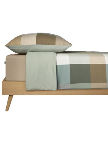 Schiesser Komplet pościeli flanelowej "Travis" w kolorze zielono-biało-turkusowym