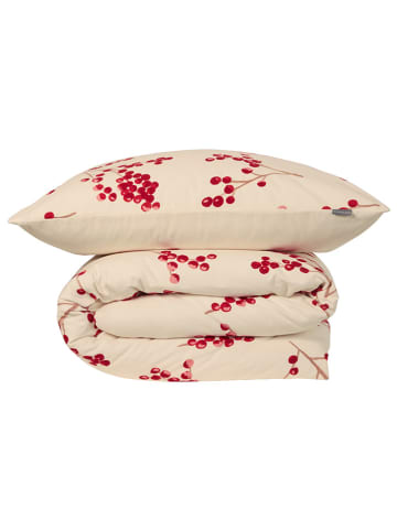 Schiesser Fijnbiber beddengoedset "Rowan" crème/rood