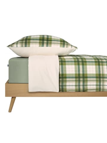 Schiesser Fijnbiber beddengoedset "Morris" groen/crème