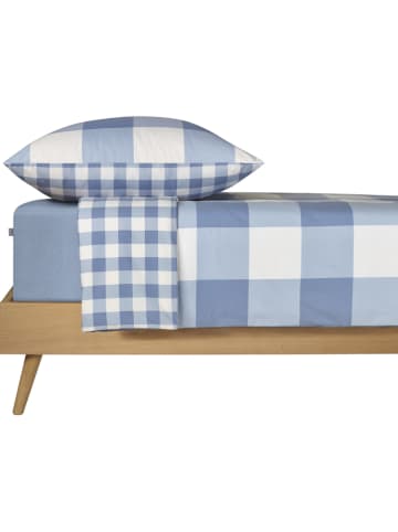 Schiesser Renforcé beddengoedset "Melvin" lichtblauw/wit