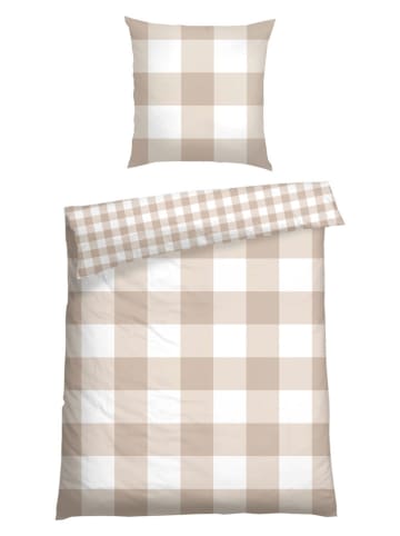 Schiesser Renforcé beddengoedset "Melvin" beige/wit