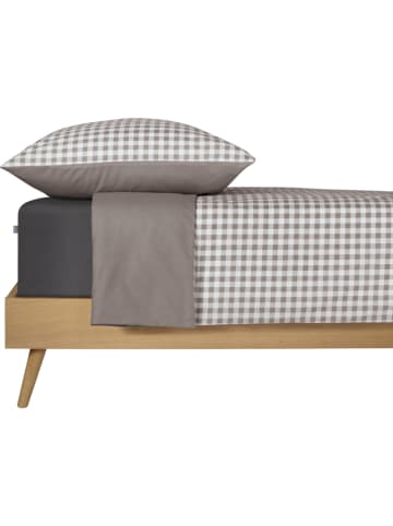 Schiesser Renforcé-Bettwäsche-Set "Vichy" in Grau/ Weiß