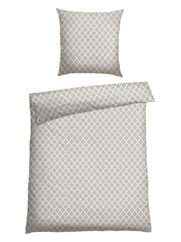 Schiesser Renforcé-Bettwäsche-Set "Yosa" in Creme/ Hellblau