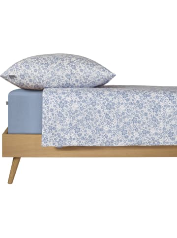 Schiesser Renforcé beddengoedset "Flower" lichtblauw
