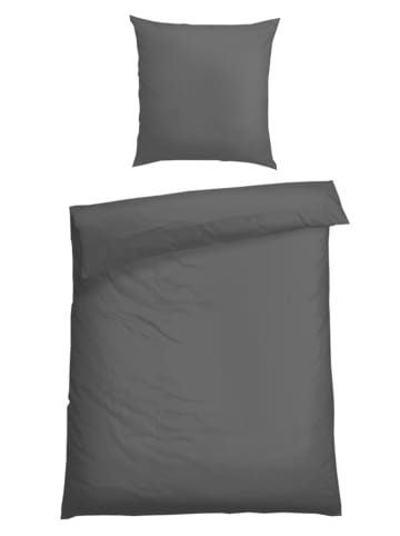 Schiesser Satin-Bettwäsche-Set "Ella" in Dunkelgrau