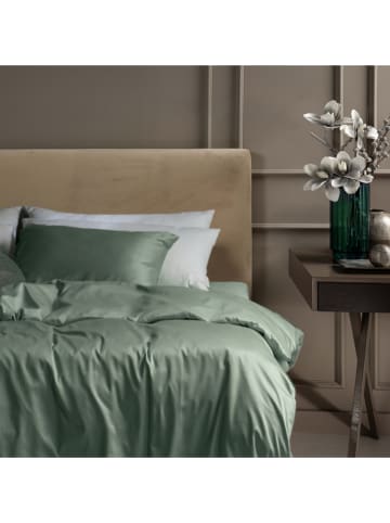 Schiesser Satin-Bettwäsche-Set "Ella" in Dunkelgrün
