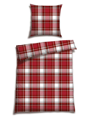 Schiesser Feinbiber-Bettwäsche-Set ''Metor'' in Rot
