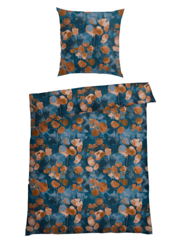 Schiesser Komplet pościeli renforcé "Maxima" w kolorze niebiesko-jasnobrązowym