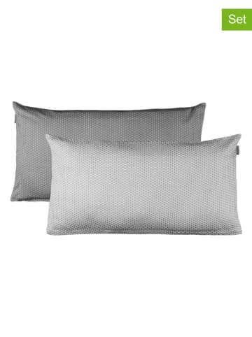 Schiesser 2-delige set: kussenhoezen antraciet/lichtgrijs