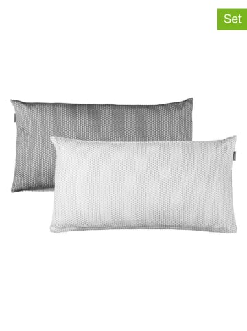 Schiesser 2-delige set: kussenhoezen antraciet/wit