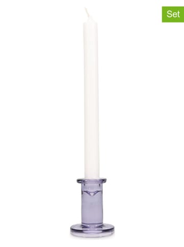 Salt and Pepper 2er-Set: Kerzenhalter "Mood" in Lila - (H)8 cm
