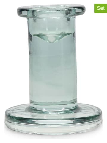 Salt and Pepper 2er-Set: Kerzenhalter "Mood" in Türkis - (H)8 cm