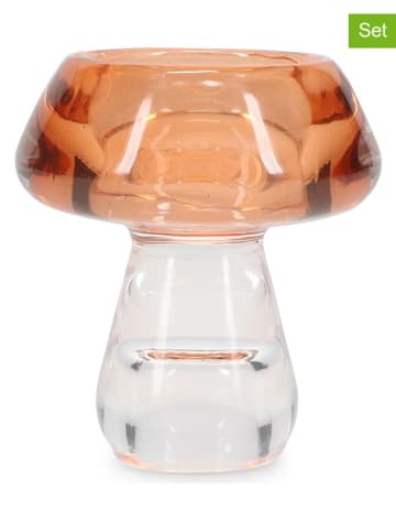 Salt and Pepper 2er-Set: Kerzenhalter "Mood" in Orange - (H)7,5 cm