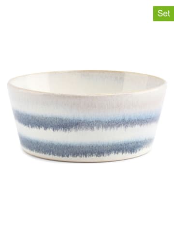 Salt and Pepper 4er-Set: Schalen "Stripes" in Weiß/ Blau - (H)5,5 x Ø 13 cm
