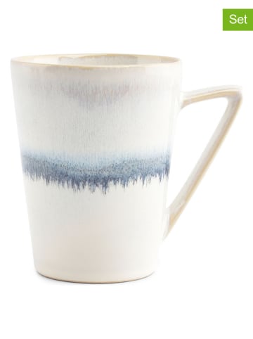 Salt and Pepper 4er-Set: Tassen "Stripes" in Weiß/ Blau - 370 ml